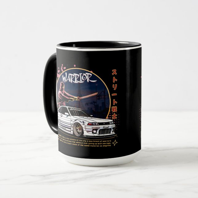 Street Warrior Samurai - Skyline Driver Tasse (Vorderseite Links)