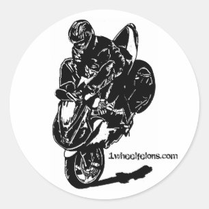Streetbike Bremsungs-Aufkleber stoppie Runder Aufkleber