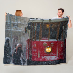 STREETCAR IM SCHNEE FLEECEDECKE