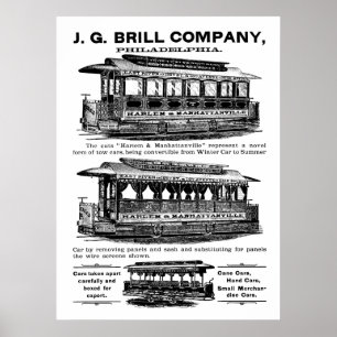 Streetcars-und Laufkatze-Plakat Brill Company Poster