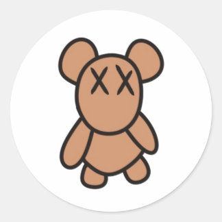 Streetwear-Teddybär-Hut Runder Aufkleber