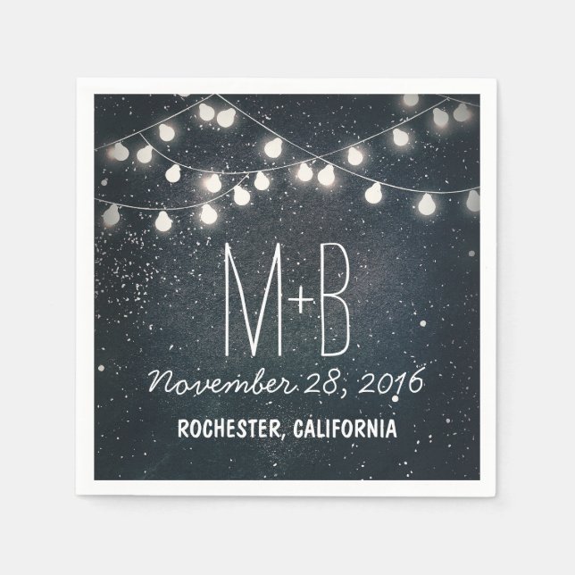 Streichelight Stars Hochzeit Serviette (Vorderseite)