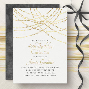 Streichellichter Gold Elegante Hochzeit Jahrestag Einladung