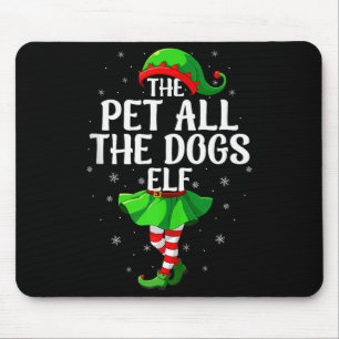 Streicheln Sie alle Hunde-Elfen-Weihnachtsmädchen Mousepad