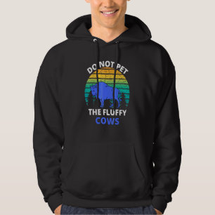 Streicheln Sie die flauschigen Kühe Bisons Retro V Hoodie
