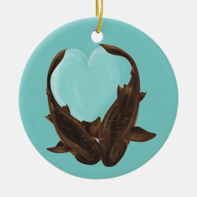 Streichelnkrankenschwester-Haifische Keramik Ornament (Vorne)