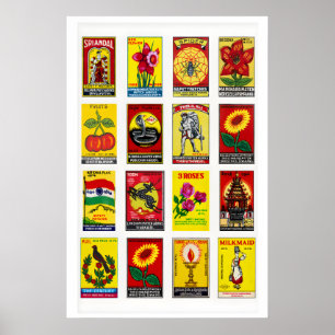 Streichholzschachtel-Label-Kunst-Druck Tamil Vinta Poster