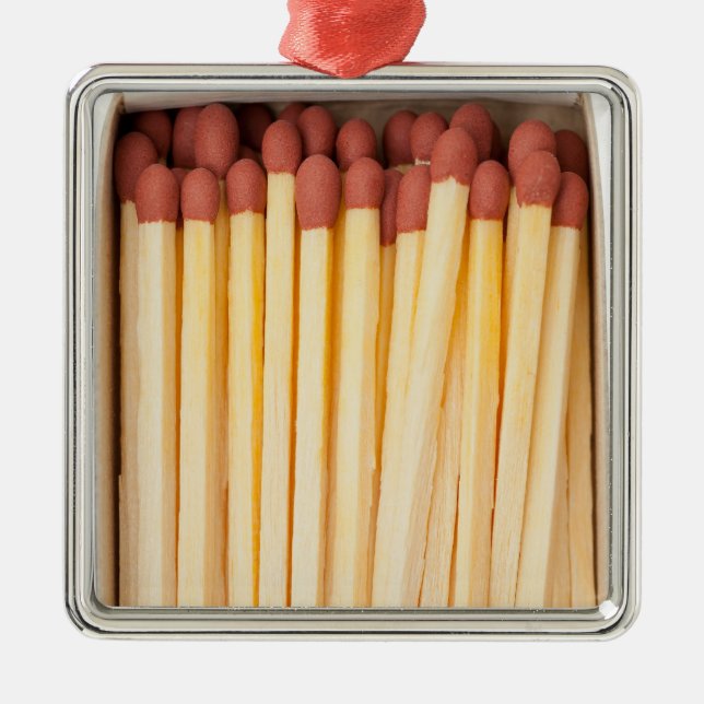 Streichholzschachtel Silbernes Ornament (Vorne)