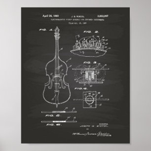 Streichinstrumente 1960 Chalkboard für Patentkunst Poster