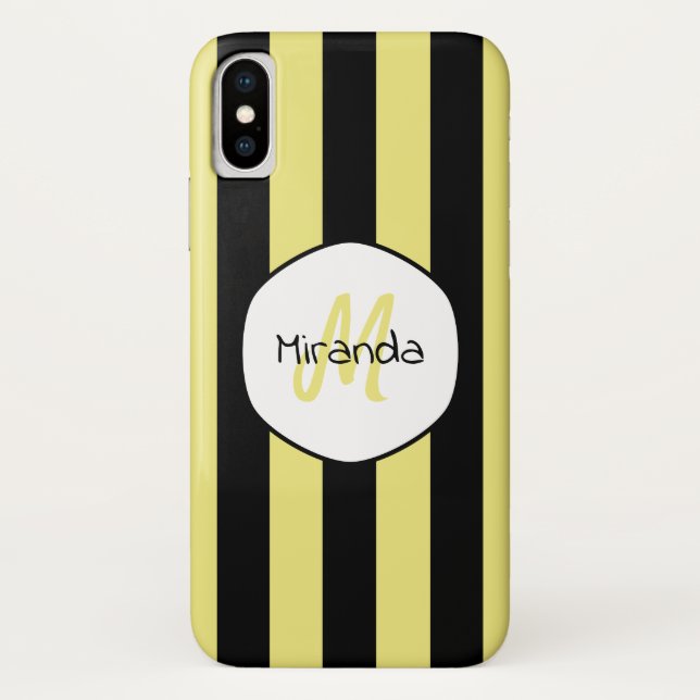 Streichkäfer-Muster Name und Monogramm Case-Mate iPhone Hülle (Rückseite)