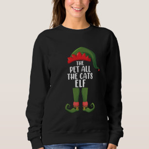 Streichle alle Katzen Elf passendes Familien-Weihn Sweatshirt