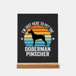 Streichle den Dobermann Pinscher Retro Acrylschild