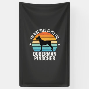 Streichle den Dobermann Pinscher Retro Banner
