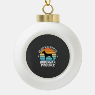 Streichle den Dobermann Pinscher Retro Keramik Kugel-Ornament