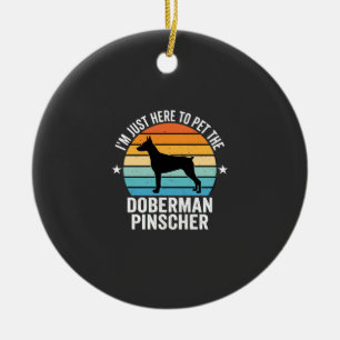 Streichle den Dobermann Pinscher Retro Keramik Ornament