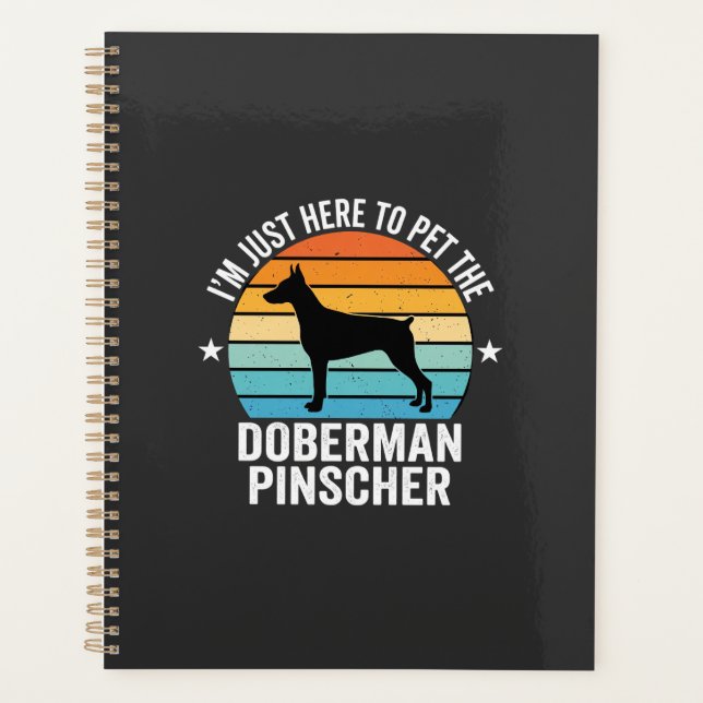 Streichle den Dobermann Pinscher Retro Planer (Vorderseite)