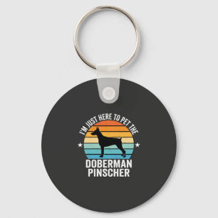 Streichle den Dobermann Pinscher Retro Schlüsselanhänger