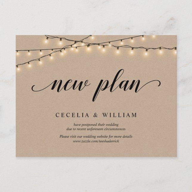 Streichlichter, Kraft, neuer Plan, Hochzeit aufges Postkarte (Vorderseite)