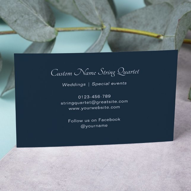 Streichquartett Beruflich Musiker Navy Blue Visitenkarte (Von Creator hochgeladen)