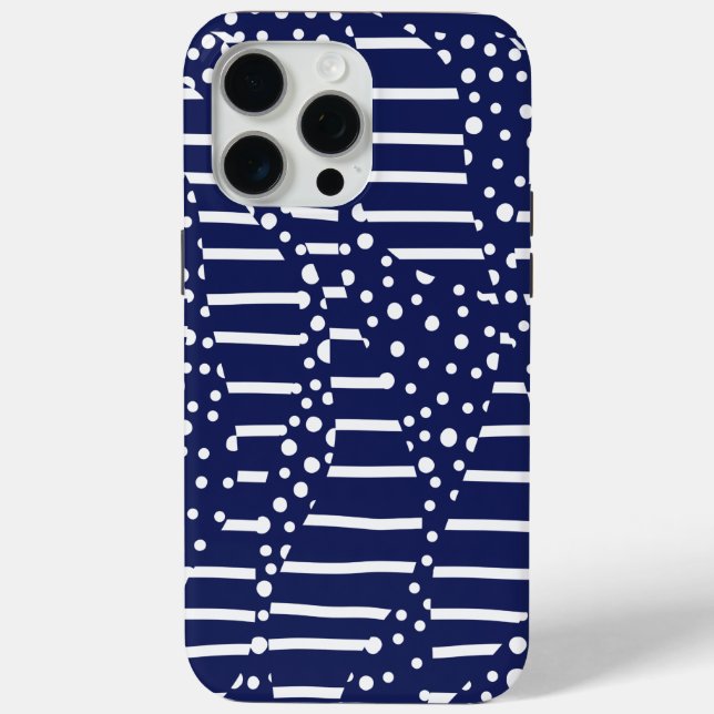 Streifen 2 - Blau und Weiß Case-Mate iPhone Hülle (Rückseite)