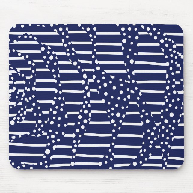 Streifen 2 - Blau und Weiß Mousepad (Vorne)