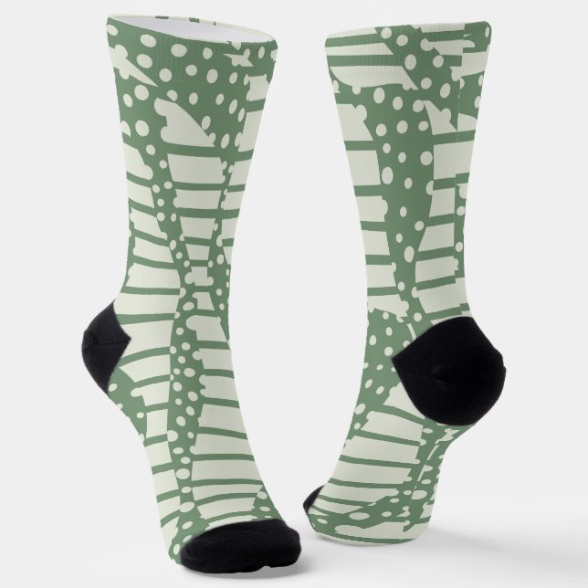 Streifen 2 - Grün Socken (Gewinkelt)