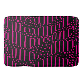 Streifen 2 - Magenta und Schwarz Badematte
