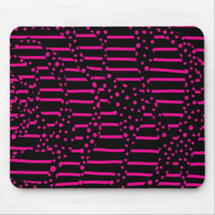 Streifen 2 - Magenta und Schwarz Mousepad