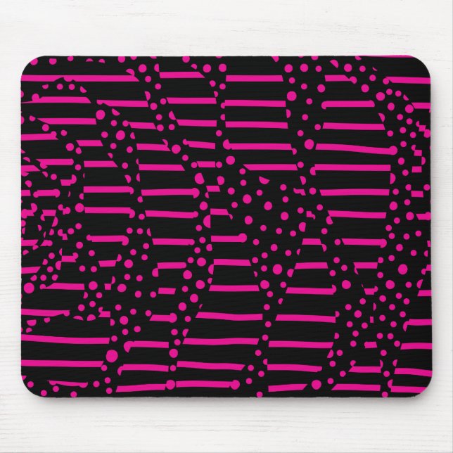 Streifen 2 - Magenta und Schwarz Mousepad (Vorne)