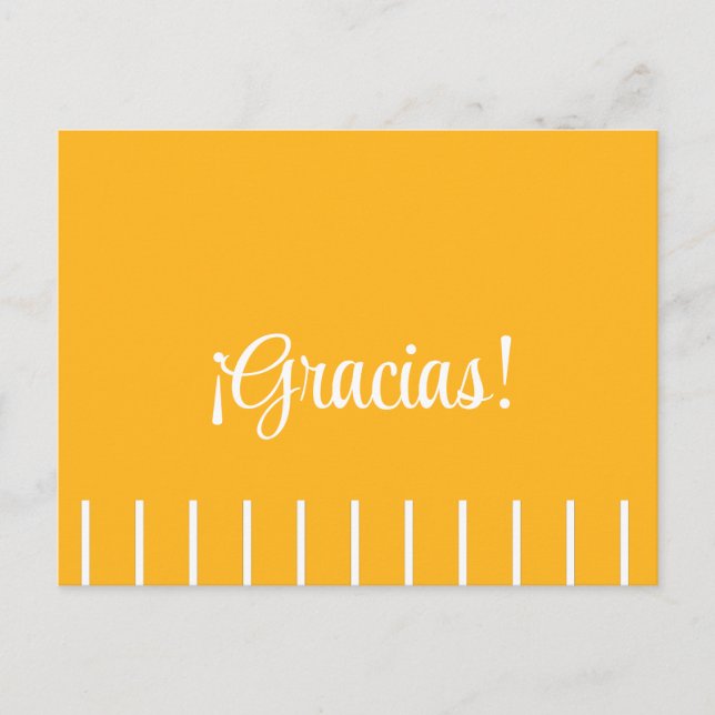 Streifen auf Spanisch Danke Postkarte (Vorderseite)