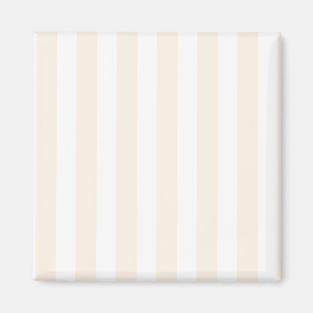 Streifen aus beigefarbenem und weißem Süßwarengebä Magnet (Vorne)