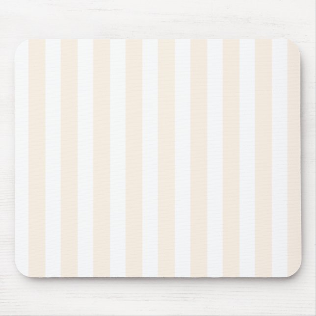 Streifen aus beigefarbenem und weißem Süßwarengebä Mousepad (Vorne)