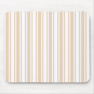 Streifen aus beigefarbenem und weißem Süßwarengebä Mousepad
