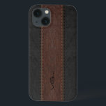 Streifen aus braunem und schwarzem Strohleder Case-Mate iPhone Hülle<br><div class="desc">Bild von schwarz und braun gealterten Ledertextur gesteppte Streifen mit beigen Akzenten. Benutzerdefiniertes und optionales Monogramm Elegantes männliches Design. Design ist auf ausgewähltem Produkt erhältlich,  kann aber jederzeit per E-Mail angefordert werden.</div>