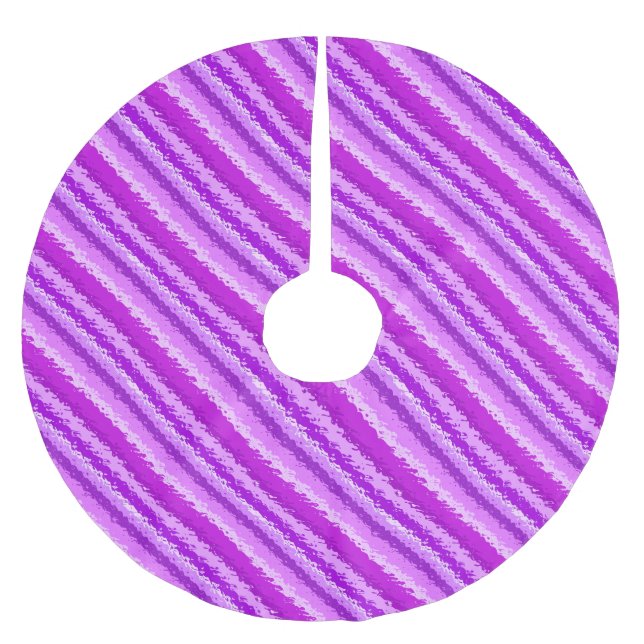 Streifen aus Glas - Amethyst-Farbtöne lila Polyester Weihnachtsbaumdecke (Vorderseite)