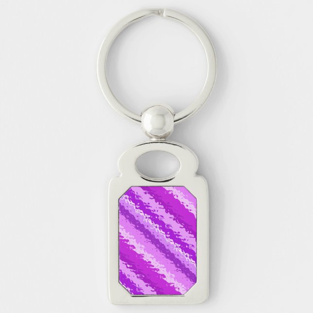 Streifen aus Glas - Amethyst-Farbtöne lila Schlüsselanhänger (Vorderseite)