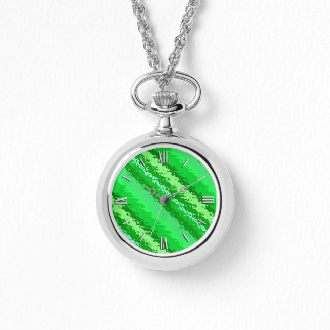 Streifen aus Glas - Smaragdgrün Armbanduhr (Vorderseite)
