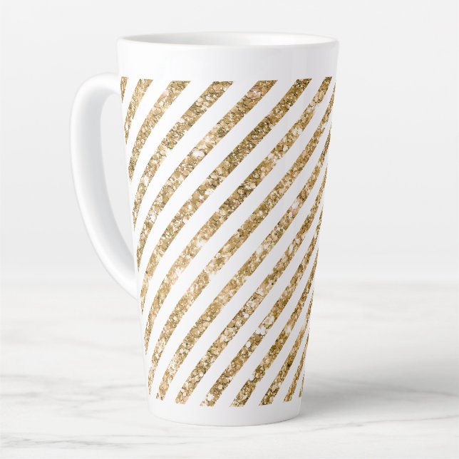 Streifen aus Gold Glitzer Milchtasse (Linke Ecke)