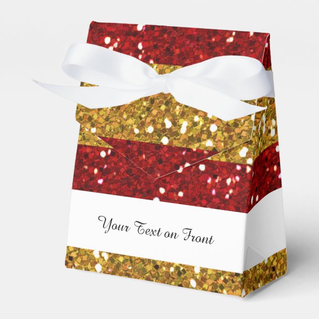 Streifen aus Gold und Rot, bedruckt Geschenkschachtel (Vorderseite)