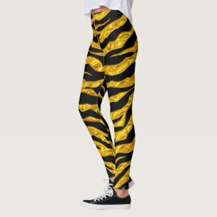 Streifen aus Gold und Schwarz Leggings