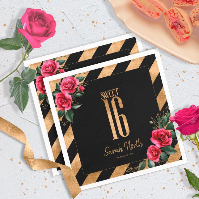 Streifen aus goldenen Streifen schwarz ID757 Serviette (Von Creator hochgeladen)