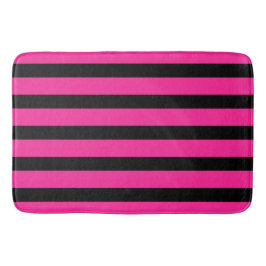 Streifen aus Hot Pink und Black Fashion Badematte