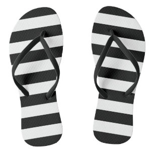 Streifen aus Jail-Streifen Muster schwarz-weiße S Flip Flops