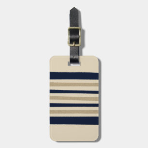 Streifen aus Navy/Beige - Personalisiert Gepäckanhänger