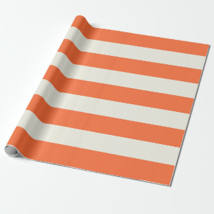 Streifen aus Orange und Weißcreme Geschenkpapier