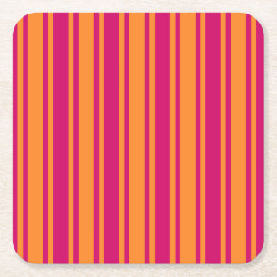 Streifen aus rosa und orangefarbenen Süßigkeiten Rechteckiger Pappuntersetzer