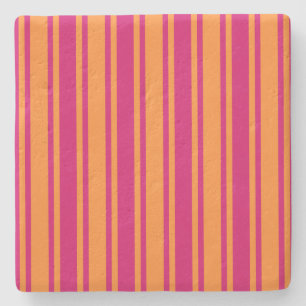 Streifen aus rosa und orangefarbenen Süßigkeiten Steinuntersetzer