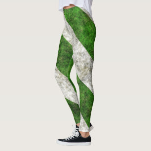 Streifen aus weiß und grün leggings