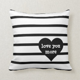 Streifen B&W, schwarzes Herz, Liebe Sie (Liebe Sie Kissen