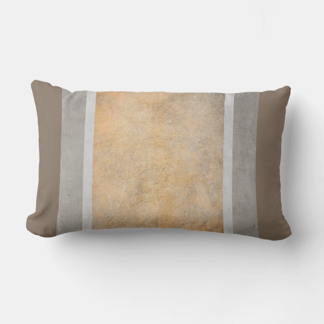 Streifen bedrückt Design Kissen grau und braun (Vorderseite)